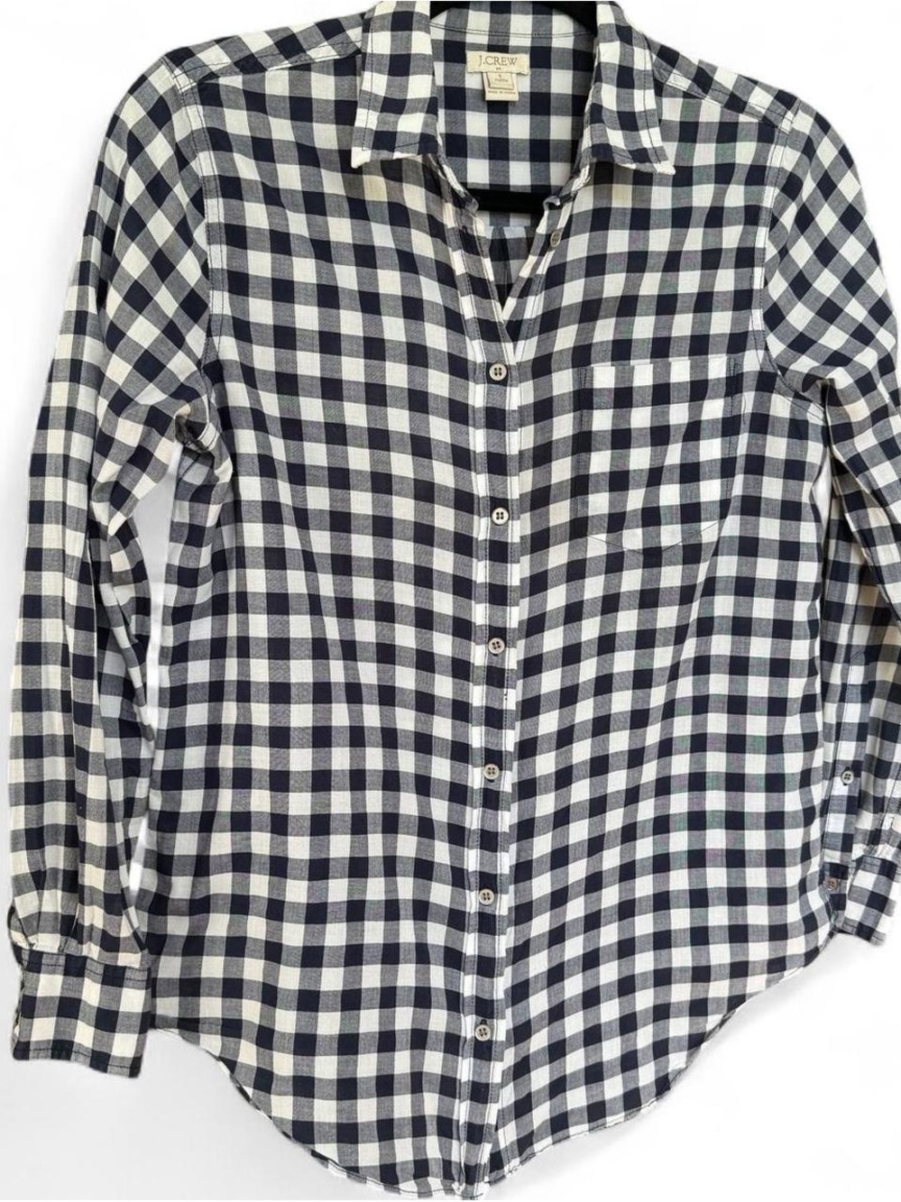 J.Crew Women’s Gingham Button Down Shirt Small Petite preppy capsule staple